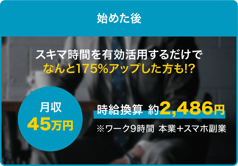 始めた後 月収45万円